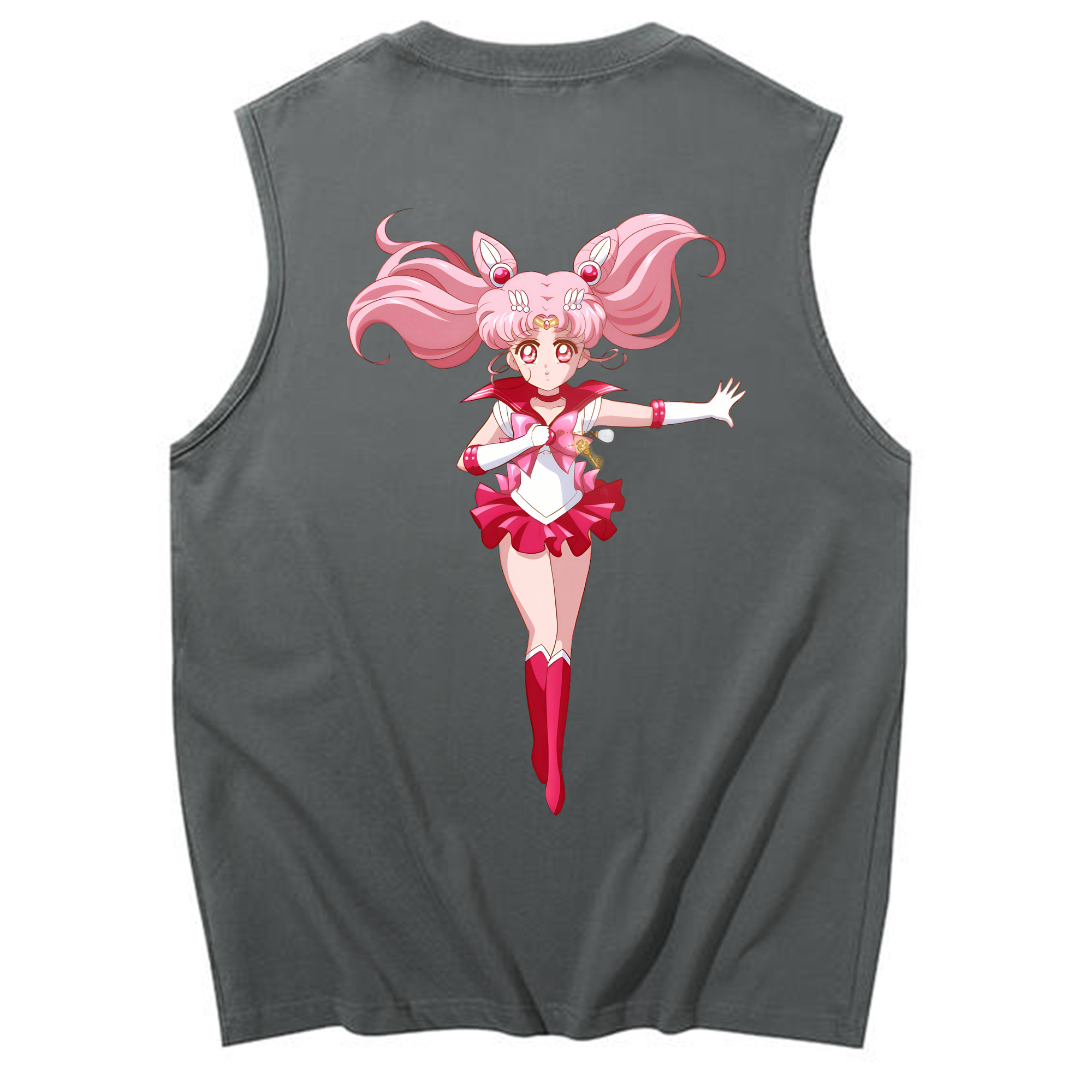 （画像用） 美少女戦士セーラームーン ちびうさ Sailor Moon Chibiusa Tsukino Usagi Small Lady Serenity コットン100％タンクトップ（背面プリント）